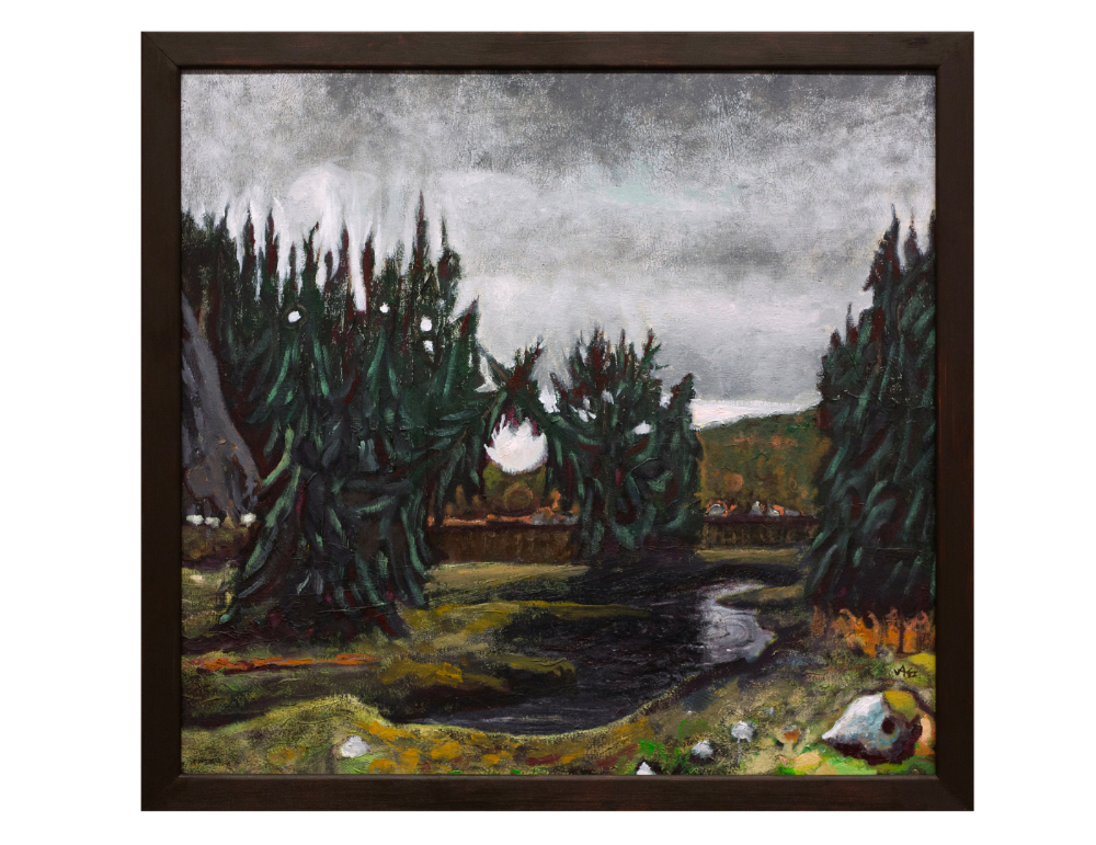 Kvadratisk landskap mørkt vatn